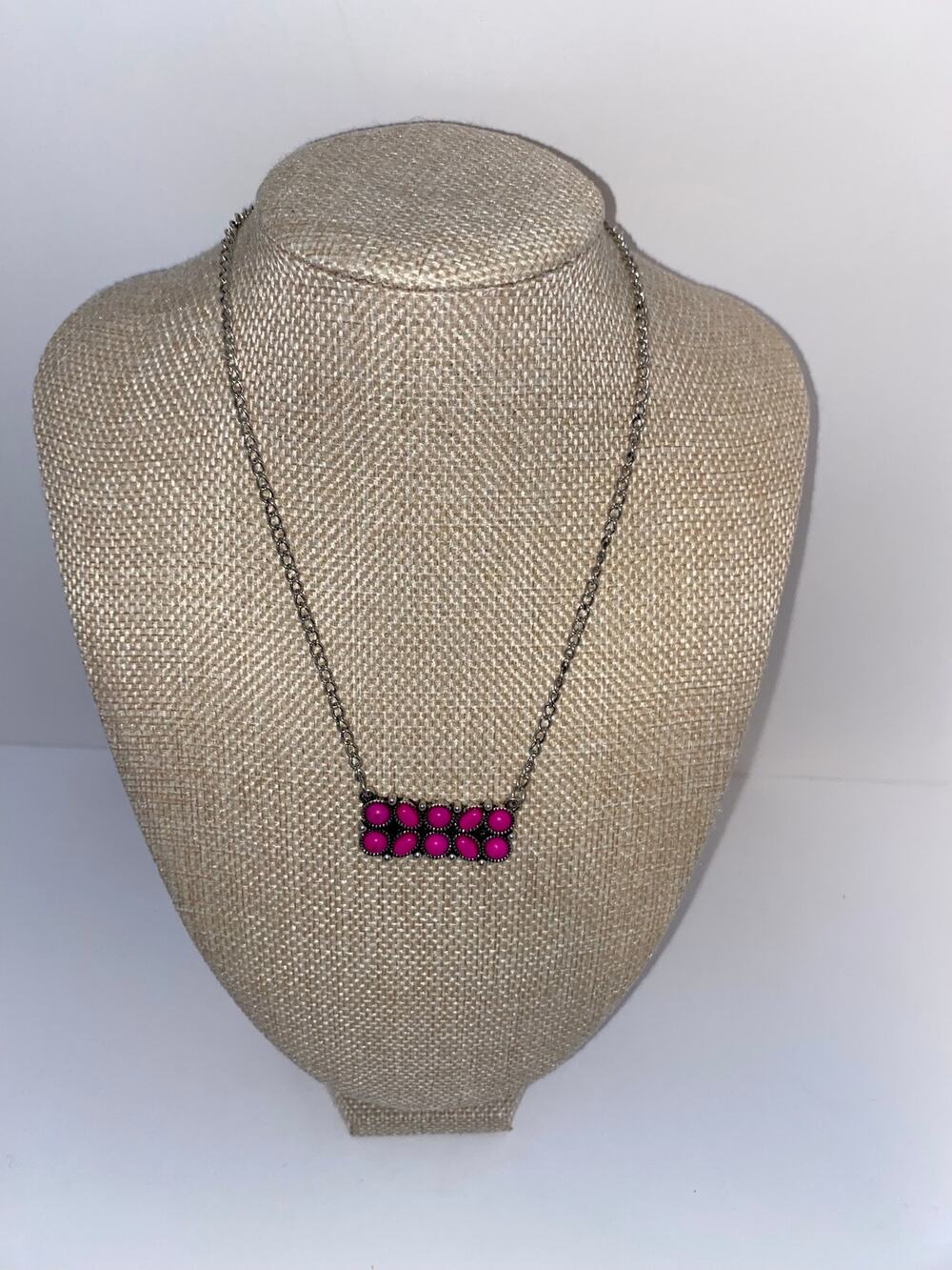 ICON Collection Pink Stone Bar Necklace NWT